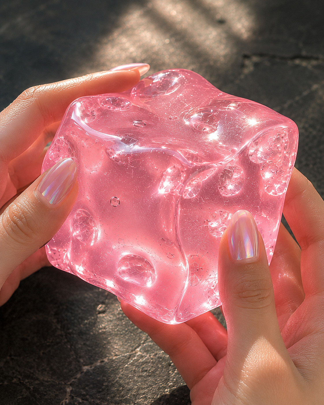 The Cube in Rose Quartz